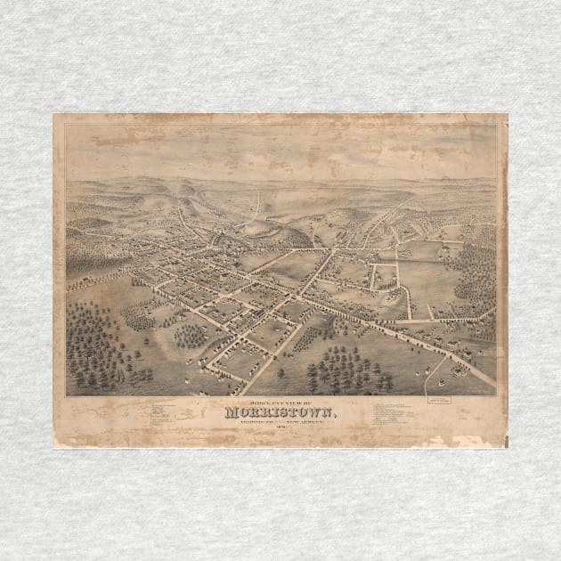 Vintage Pictorial Map of Morristown NJ (1876) by Bravuramedia